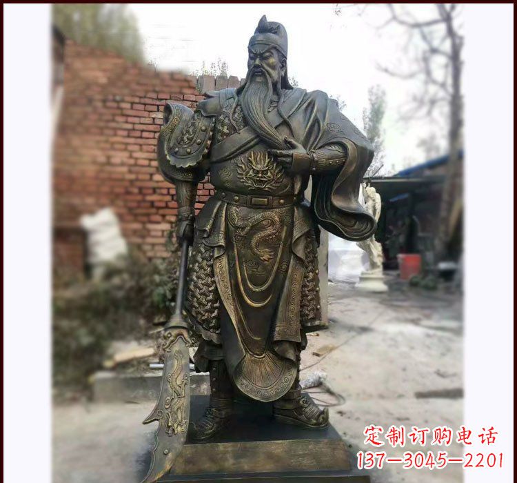 湖南铸铜立式关公雕塑