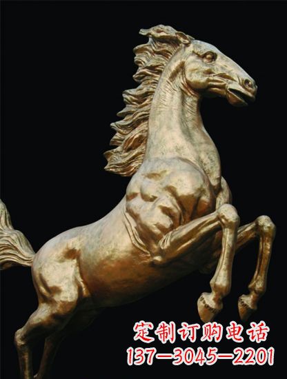 湖南铸铜鎏金马儿雕塑