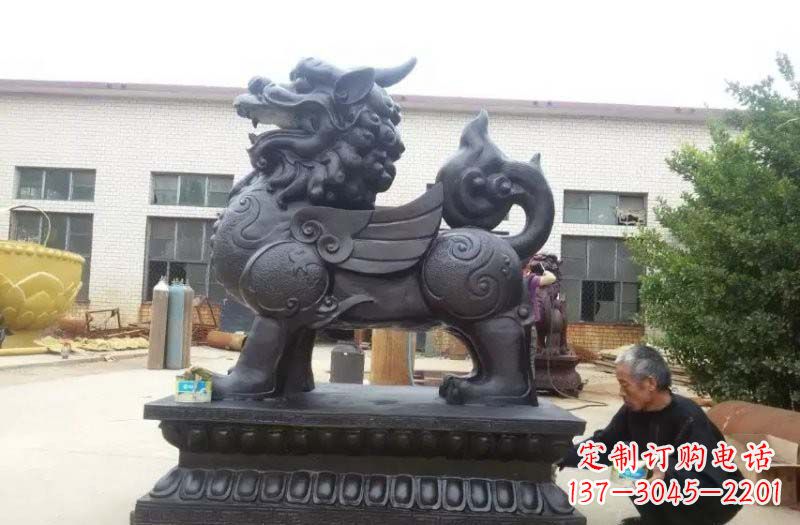 湖南铸铜门口貔貅雕塑