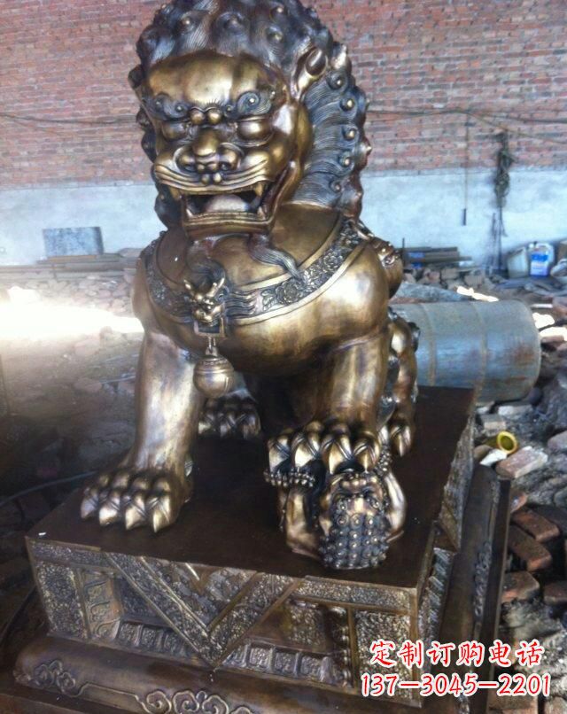 湖南铸铜母子狮子雕塑