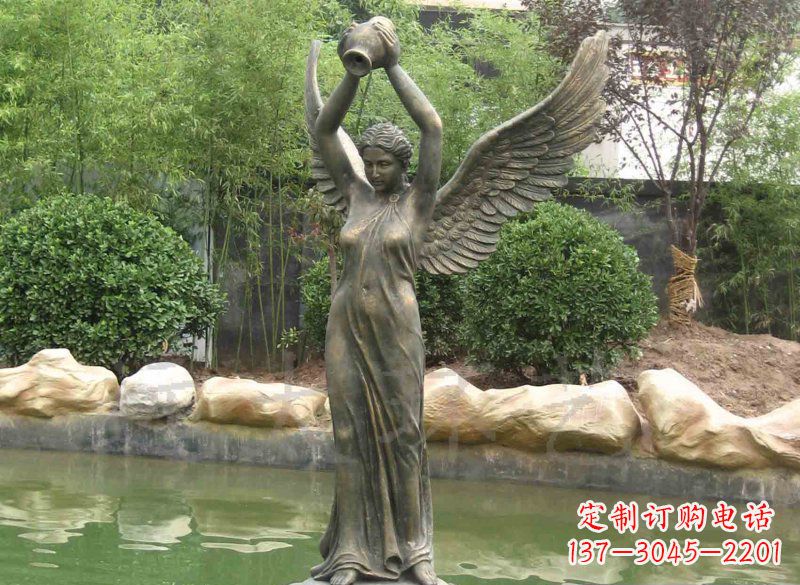 湖南铸铜欧式人物喷泉雕塑