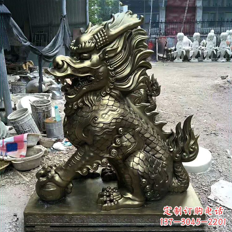 湖南铸铜麒麟雕塑