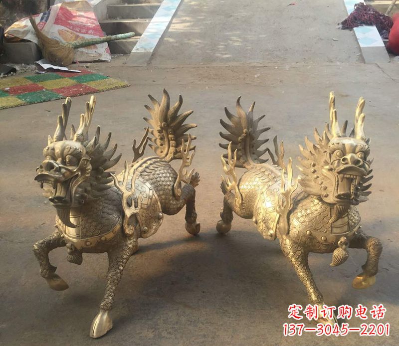 湖南铸铜麒麟雕塑 (2)