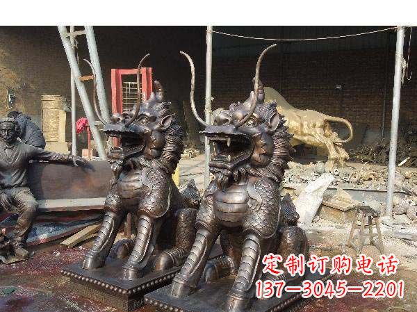 湖南铸铜麒麟雕塑2221