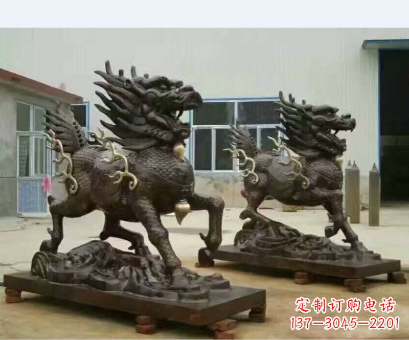 湖南铸铜企业麒麟雕塑