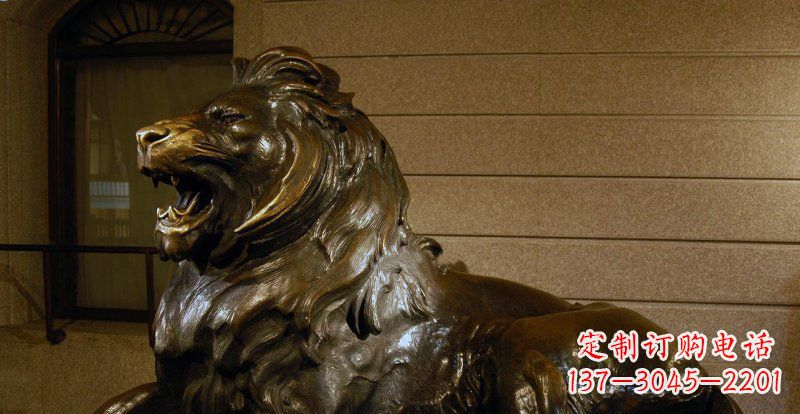 湖南铸铜狮子铜雕 (2)