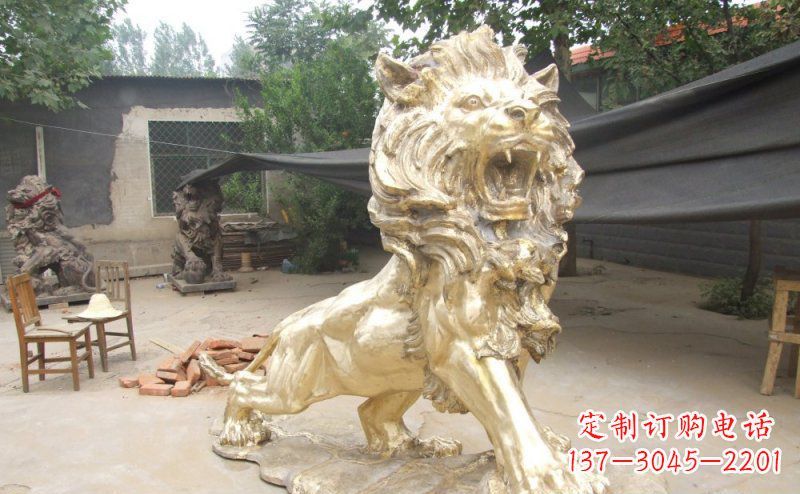 湖南铸铜狮子铜雕 (3)
