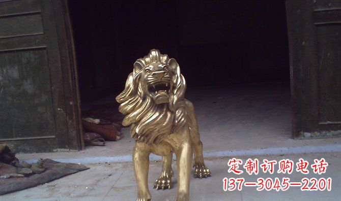 湖南铸铜狮子西洋狮子铜雕