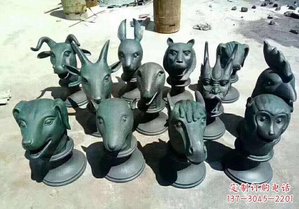 湖南铸铜十二生肖动物雕塑