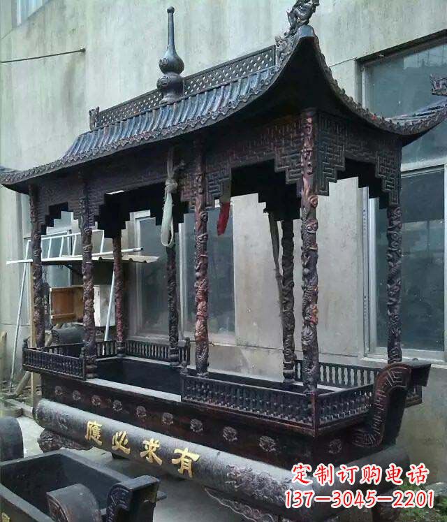 湖南铸铜寺庙香炉铜雕 (2)
