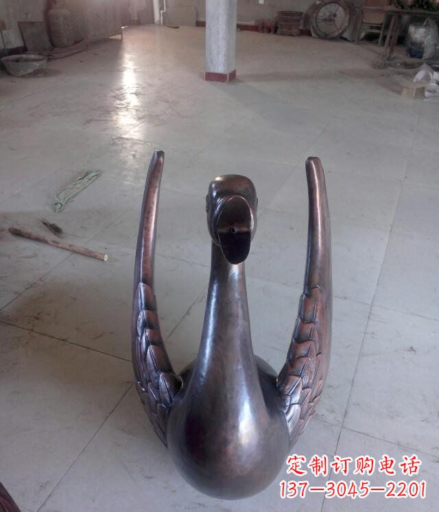 湖南铸铜天鹅公园动物铜雕