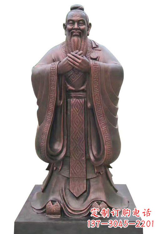 湖南紫铜孔子像