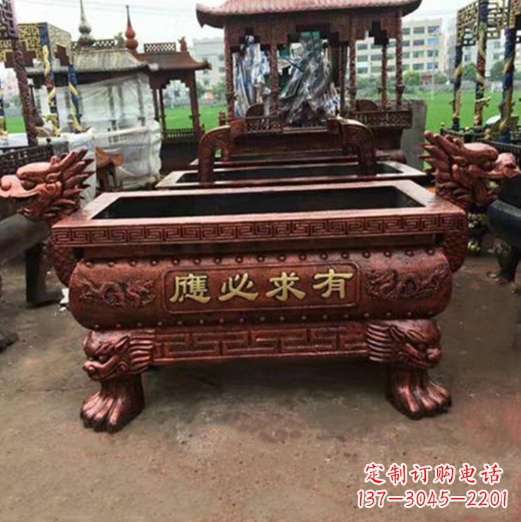 湖南紫铜香炉雕塑