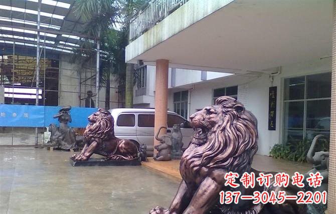 湖南紫铜西洋狮子铜雕