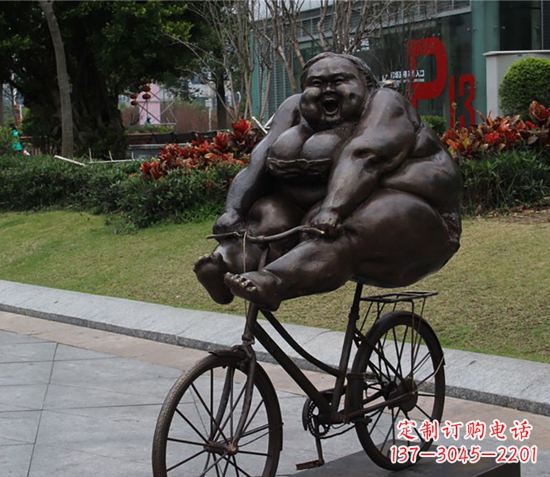 湖南自行车铜雕