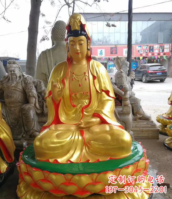 湖南宗教庙宇玻璃钢观音菩萨雕像