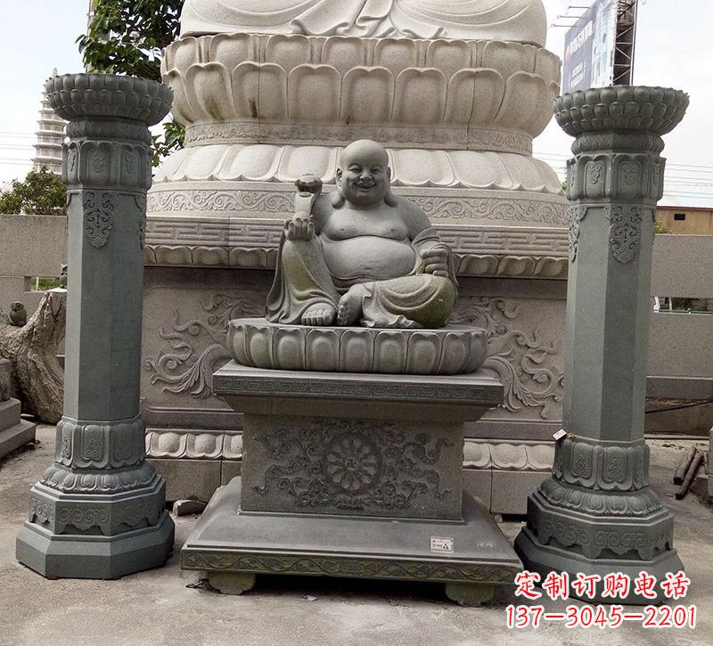 湖南宗教庙宇如意弥勒佛石雕