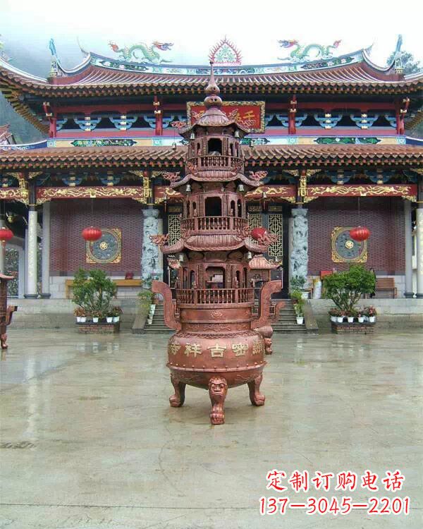 湖南宗教庙宇香炉铜雕