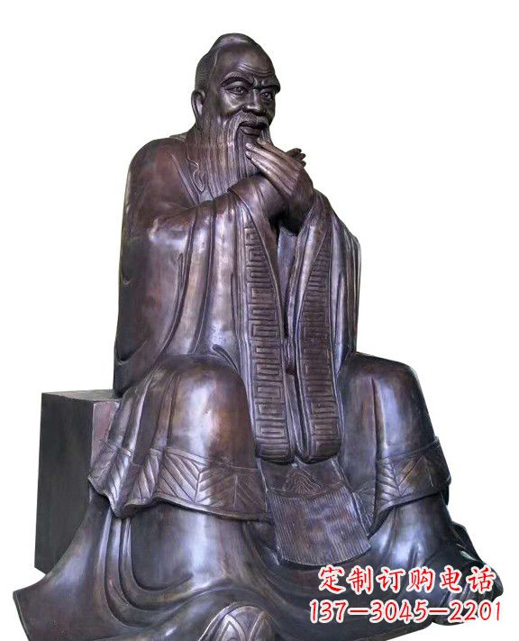 湖南作揖孔子青铜像