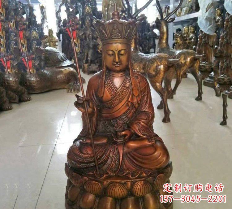 湖南坐式地藏菩萨铜雕