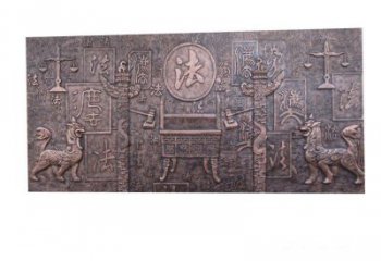 湖南紫铜法字獬豸浮雕